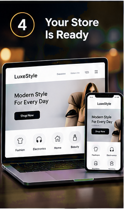 Ready AscenraDS niche store on laptop and phone